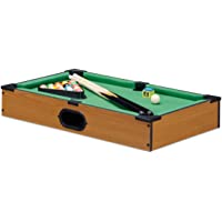 Relaxdays Mini Billar de Mesa- Madera MDF- Marrón-Verde- 8-5 x 51 x 31 cm